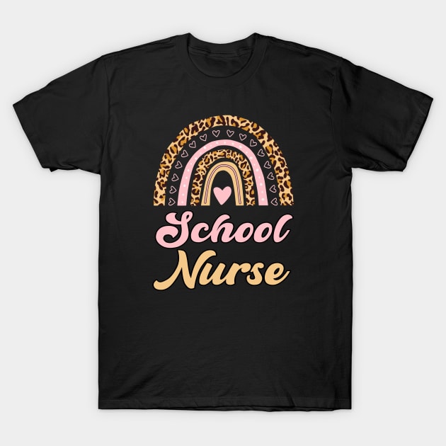 Rainbow Retro School Nurse T-Shirt by Duds4Fun